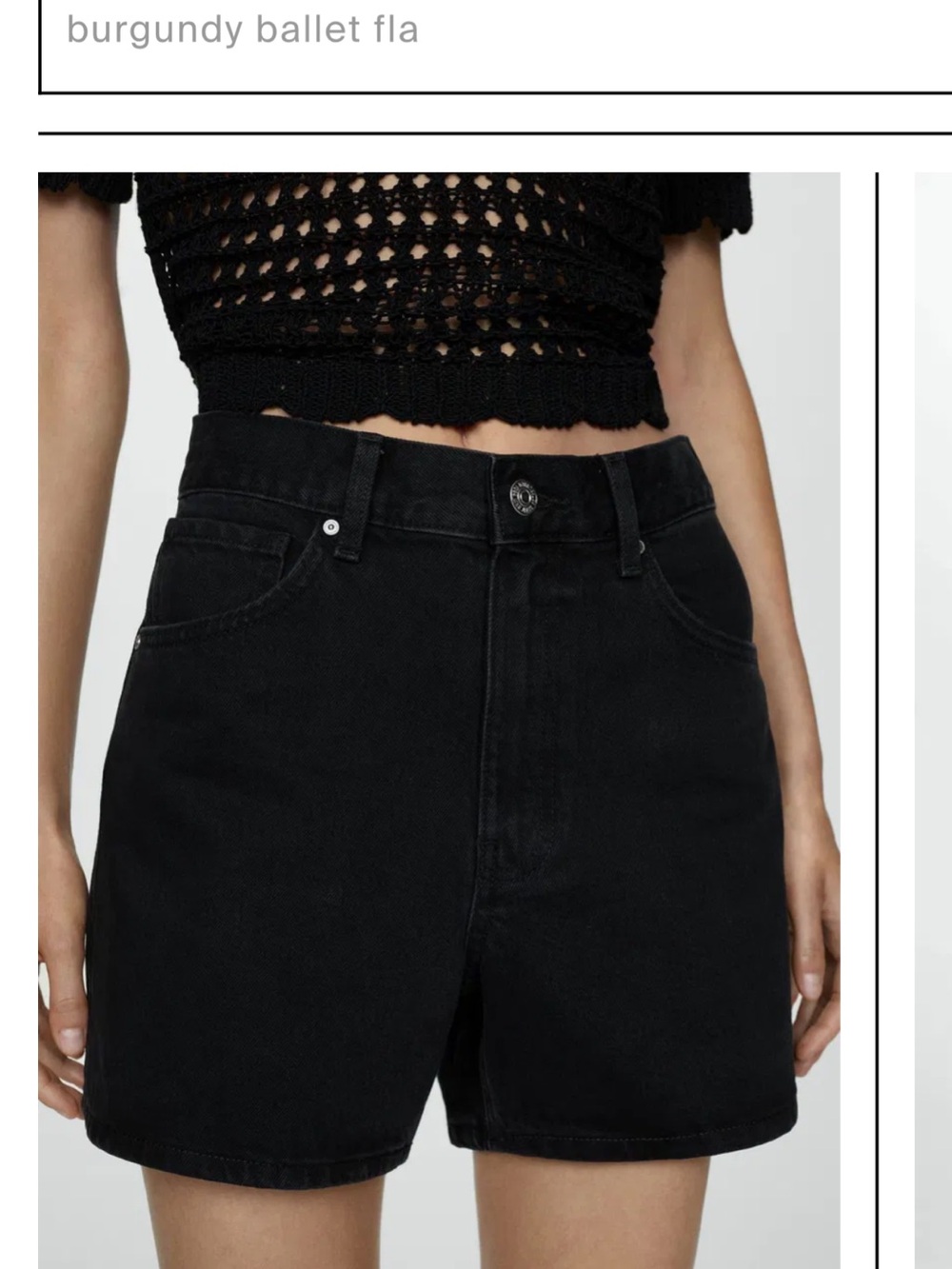 Mango Black Boyfriend Jeans Shorts